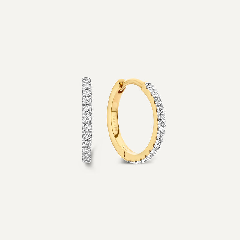 Pavé Diamond Huggie Hoops (12mm) (0.12 ct)