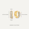 14 Karat Gold with Diamonds Pavé Diamond Bold Huggie Hoops (12mm) (0.16 ct) - 7
