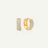 14 Karat Gold with Diamonds Pavé Diamond Bold Huggie Hoops (12mm) (0.16 ct) - 1