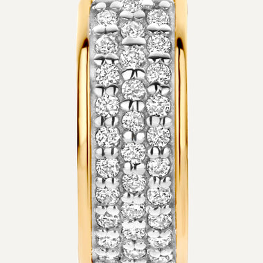 14 Karat Gold with Diamonds Pavé Diamond Bold Huggie Hoops (12mm) (0.16 ct) - 8