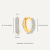 14 Karat Gold with Diamonds Pavé Diamond Curved Huggie Hoops (12mm) (0.22 ct) - 7