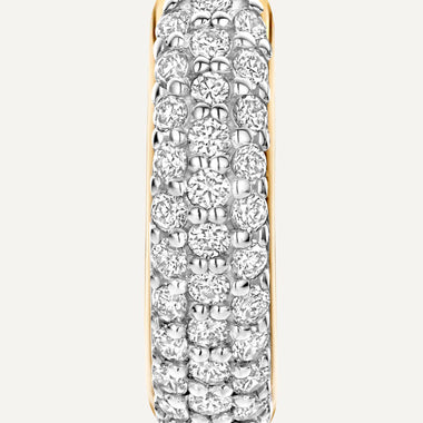 14 Karat Gold with Diamonds Pavé Diamond Curved Huggie Hoops (12mm) (0.22 ct) - 8