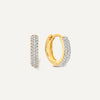 14 Karat Gold with Diamonds Pavé Diamond Curved Huggie Hoops (12mm) (0.22 ct) - 1