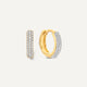 Pavé Diamond Curved Huggie Hoops (12mm) (0.22 ct)