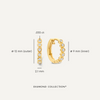 14 Karaat Goud met Diamanten Bezel Set Diamant Huggie Hoops (12mm) (0.11 ct) - 6