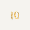 14 Karaat Goud met Diamanten Bezel Set Diamant Huggie Hoops (12mm) (0.11 ct) - 1