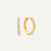 14 Karaat Goud met Diamanten Bezel Set Diamant Kleine Hoops (15mm) (0.15 ct) - 1