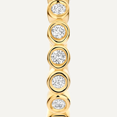 14 Karaat Goud met Diamanten Bezel Set Diamant Kleine Hoops (15mm) (0.15 ct) - 8