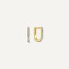 585er Gold mit Diamanten Pavé Diamond Huggie U Hoops (12 mm) (0.08 ct) - 1