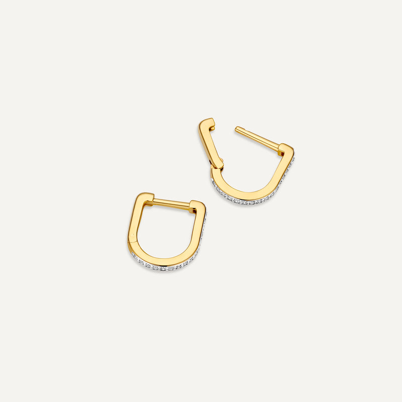 Pavé Diamond Huggie U Hoops (12 mm) (0.08 ct)