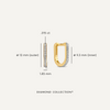 585er Gold mit Diamanten Pavé Diamond Huggie U Hoops (12 mm) (0.08 ct) - 6