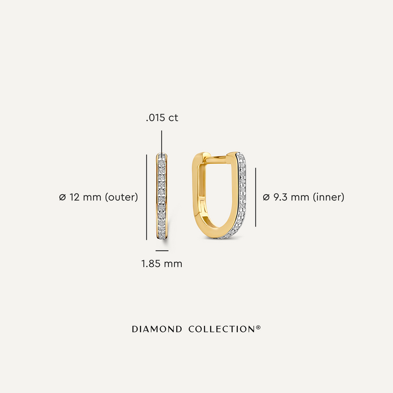 Pavé Diamond Huggie U Hoops (12 mm) (0.08 ct)