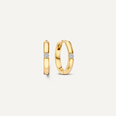 585er Gold mit Diamanten Diamond Tension Hoops (12 mm) (0.04 ct) - 1