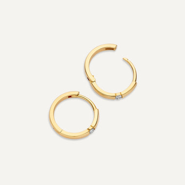 Oro de 18 Quilates con Diamantes Diamond Tension Hoops (12 mm) (0.04 ct) - 7