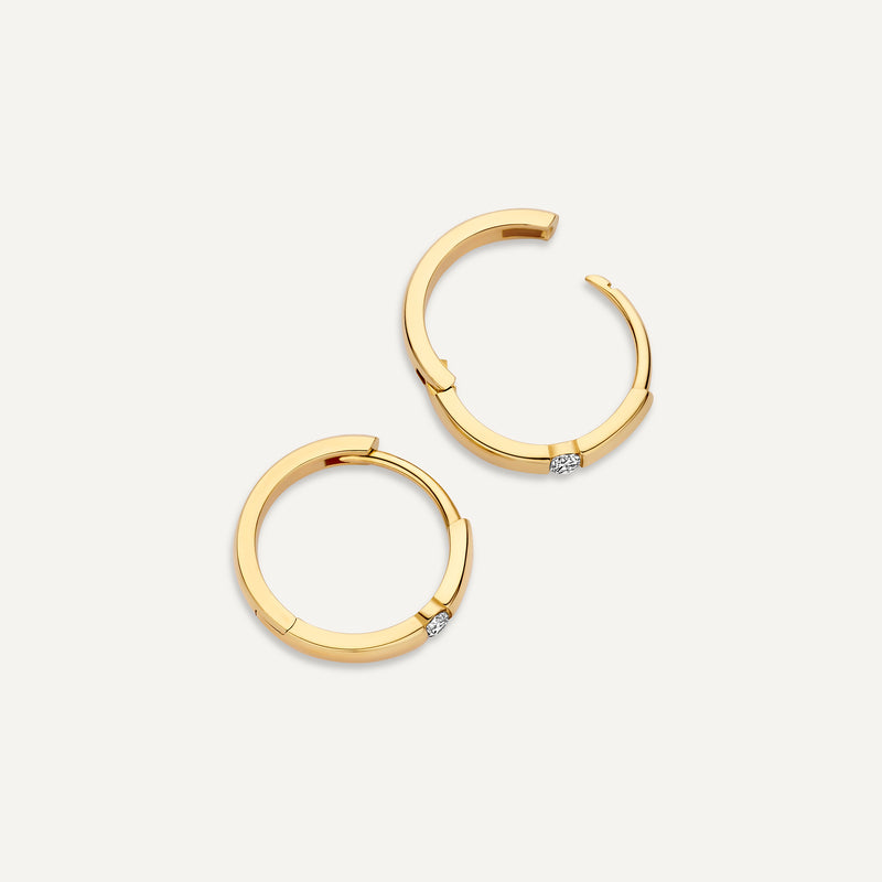 Diamond Tension Hoops (12 mm) (0.04 ct)