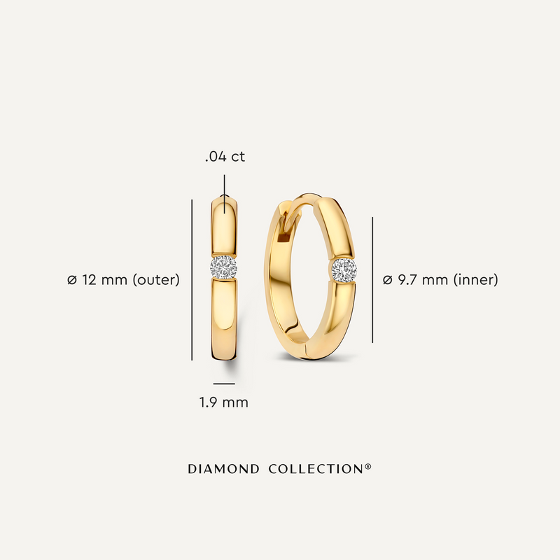 Diamond Tension Hoops (12 mm) (0.04 ct)