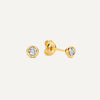 14 Karat Gold with Diamond Diamond Studs (0.03 ct) - 1