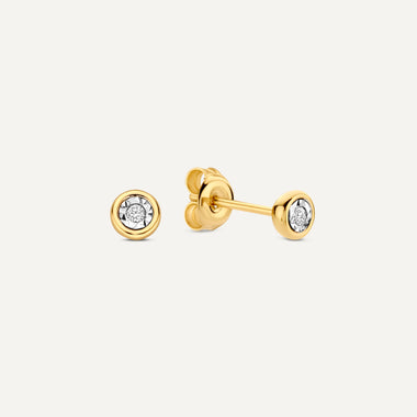 14 Karat Gold with Diamond Diamond Studs (0.03 ct) - 1