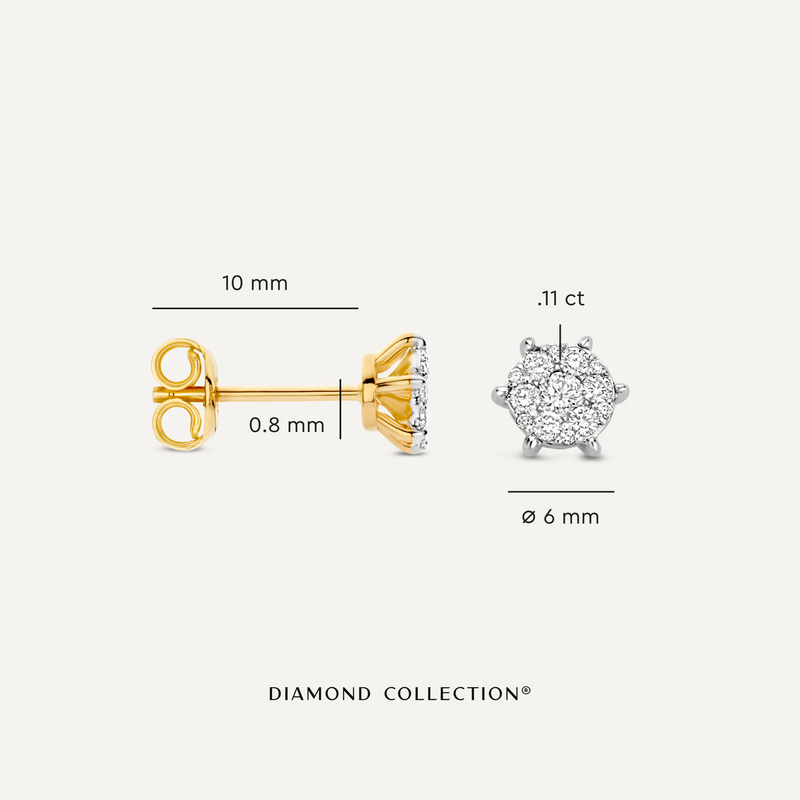Six Prong Diamond Cluster Studs (0.22 ct)