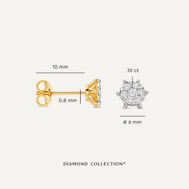 14 Karat Gold with Diamonds Six Prong Diamond Cluster Studs (0.20 ct) - 7