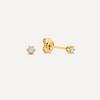 585er Gold mit Diamant Six Prong Diamant Ohrstecker (0.10 ct) - 1
