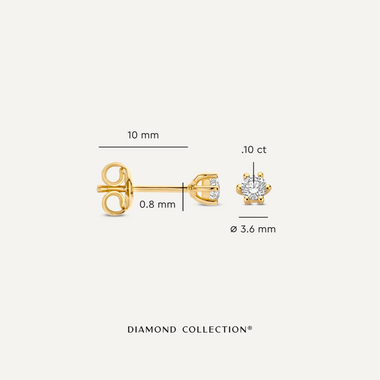 585er Gold mit Diamant Six Prong Diamant Ohrstecker (0.20 ct) - 5