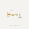 14 Karat Gold with Diamond Three Prong Diamond Studs (0.05 ct) - 5