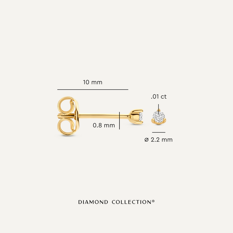 Three Prong Diamond Studs (0.05 ct)