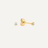14 Karaat Goud met Diamant Three Prong Diamant Oorknopjes (0.05 ct) - 1