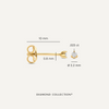 14 Karaat Goud met Diamant Three Prong Diamant Oorknopjes (0.05 ct) - 5