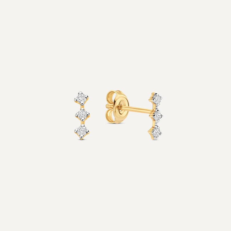 Diamond Curved Trinity Studs (0.09 ct)