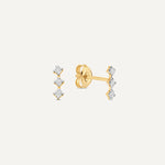 Diamond Curved Trinity Studs (0.09 ct)