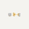 14 Karat Gold with Diamonds Four Prong Diamond Halo Studs (0.10 ct) - 1