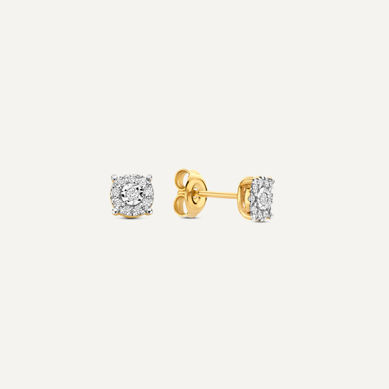 Four Prong Diamond Halo Studs (0.10 ct)