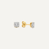 Four Prong Diamant Halo Oorknopjes (0.10 ct)
