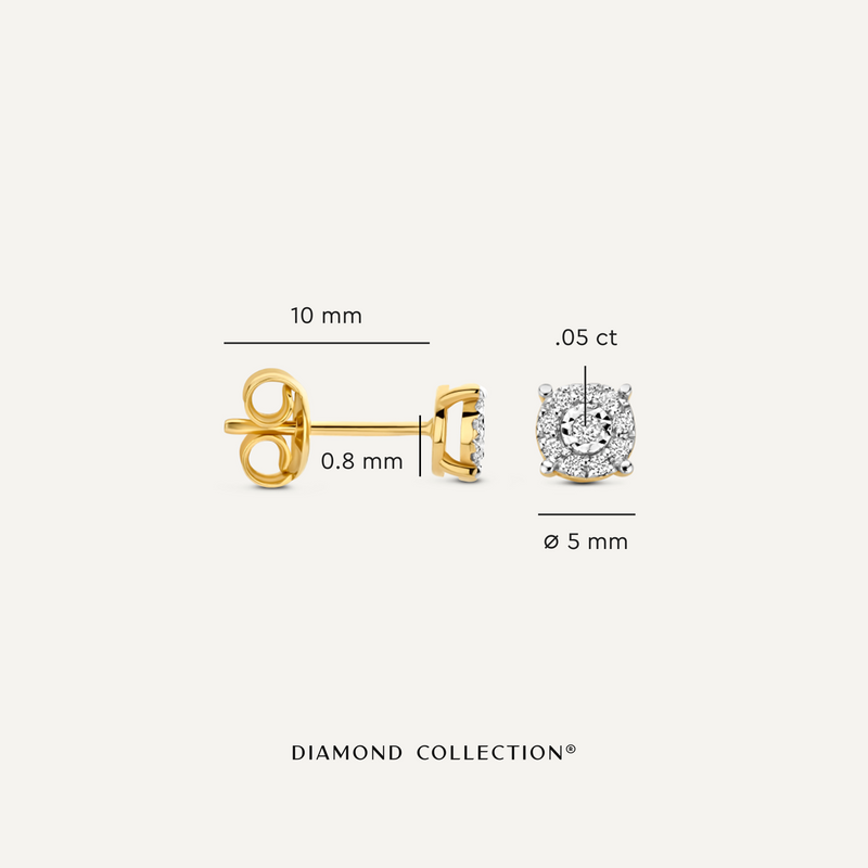 Four Prong Diamond Halo Studs (0.10 ct)