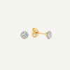 585er Gold mit Diamanten Diamant Halo Ohrstecker (0.09 ct) - 1
