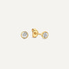 14 carati in oro con diamante Orecchini a Perno con Diamante Illusion Set (0.02 ct) - 1
