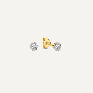 14 Karat Gold with Diamonds Diamond Cluster Studs (0.10 ct) - 1