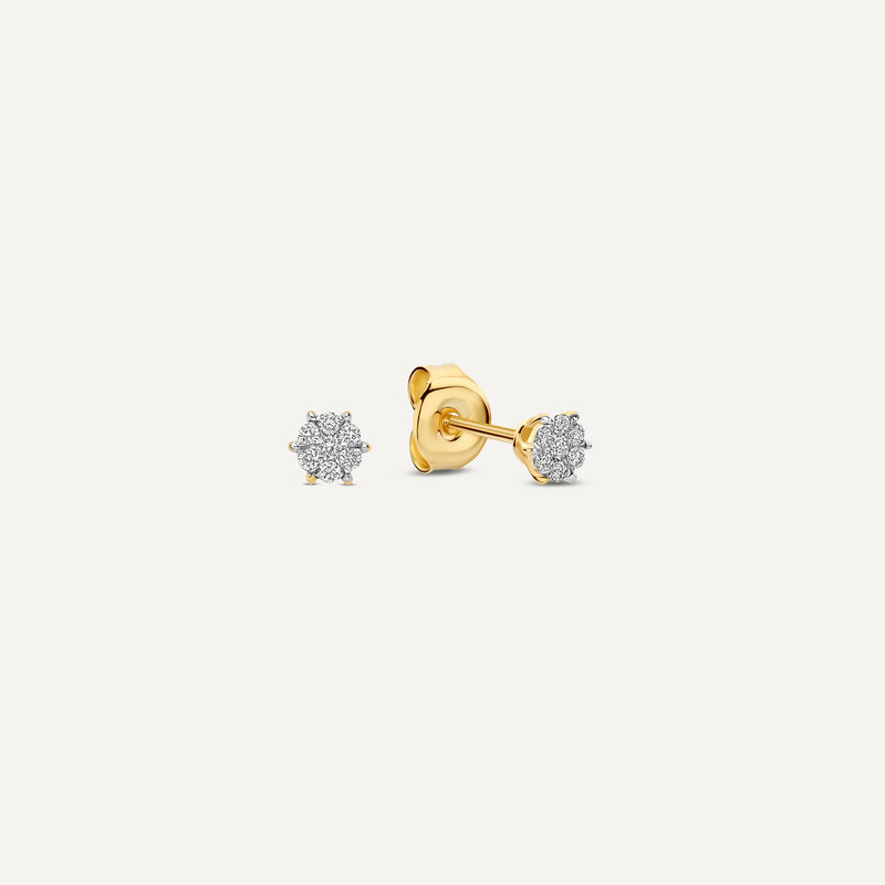 Six Prong Diamond Cluster Studs (0.10 ct)