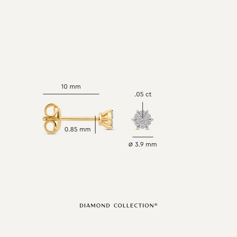Six Prong Diamond Cluster Studs (0.10 ct)