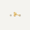 Or jaune 14 carats (585/1000) avec diamant Clous Diamant à Six Griffes (0.05 ct) - 1