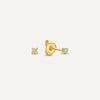 Ouro de 14 Quilates com Diamante Brincos de Pino de Diamante com Quatro Garras (0.05 ct) - 1