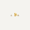 14 Karat Gold with Diamonds Mini Diamond Lotus Studs (0.04 ct) - 1