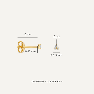 14 Karat Gold with Diamonds Mini Diamond Lotus Studs (0.04 ct) - 5