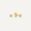 Oro 14 Carati con Diamante Illusion Set Orecchini a Perno con Diamante (0.03 ct) - 1