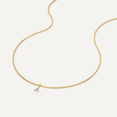 14 Karat Gold with Diamonds Pavé Diamond Initial Letter Charm - 7