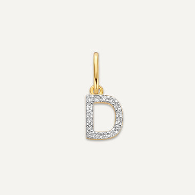 14 Karat Gold with Diamonds Pavé Diamond Initial Letter Charm - 1