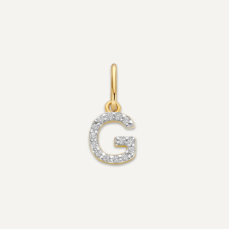 Pavé Diamant Initialbogstav Vedhæng