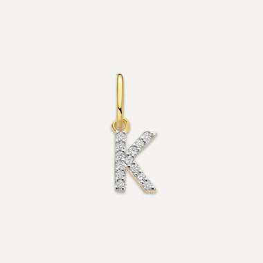 14 Karat Gold with Diamonds Pavé Diamond Initial Letter Charm - 1
